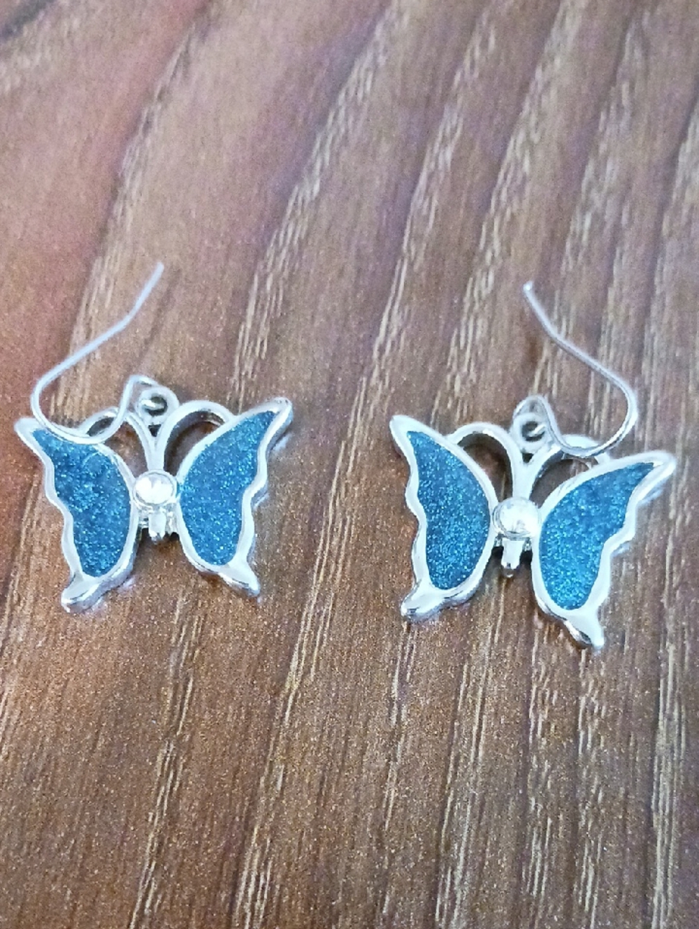 Source Unknown Sparkling Blue Butterfly Dangle Earrings - Women Jewelry